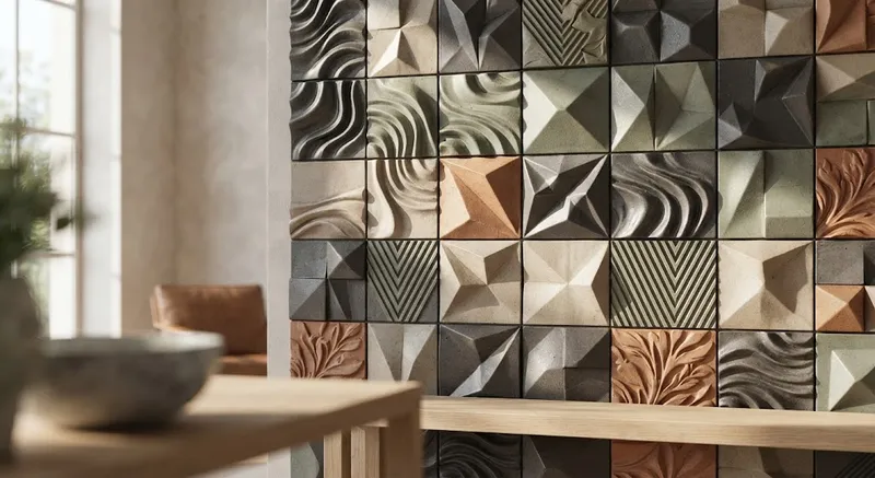 Pannelli ceramici con rilievi tridimensionali e scanalature, ceramica 3D Cersaie 2026