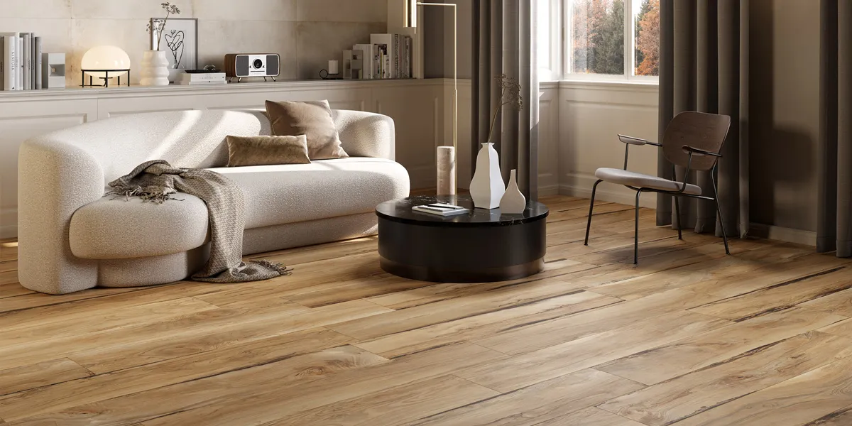 Gres effetto legno in una cucina moderna