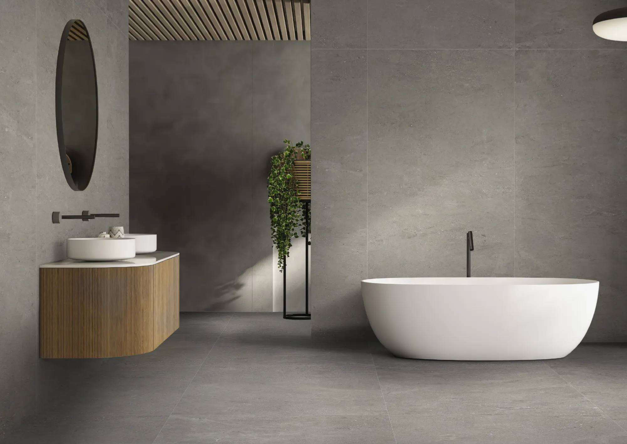 Bagno moderno con pavimento antiscivolo e box doccia